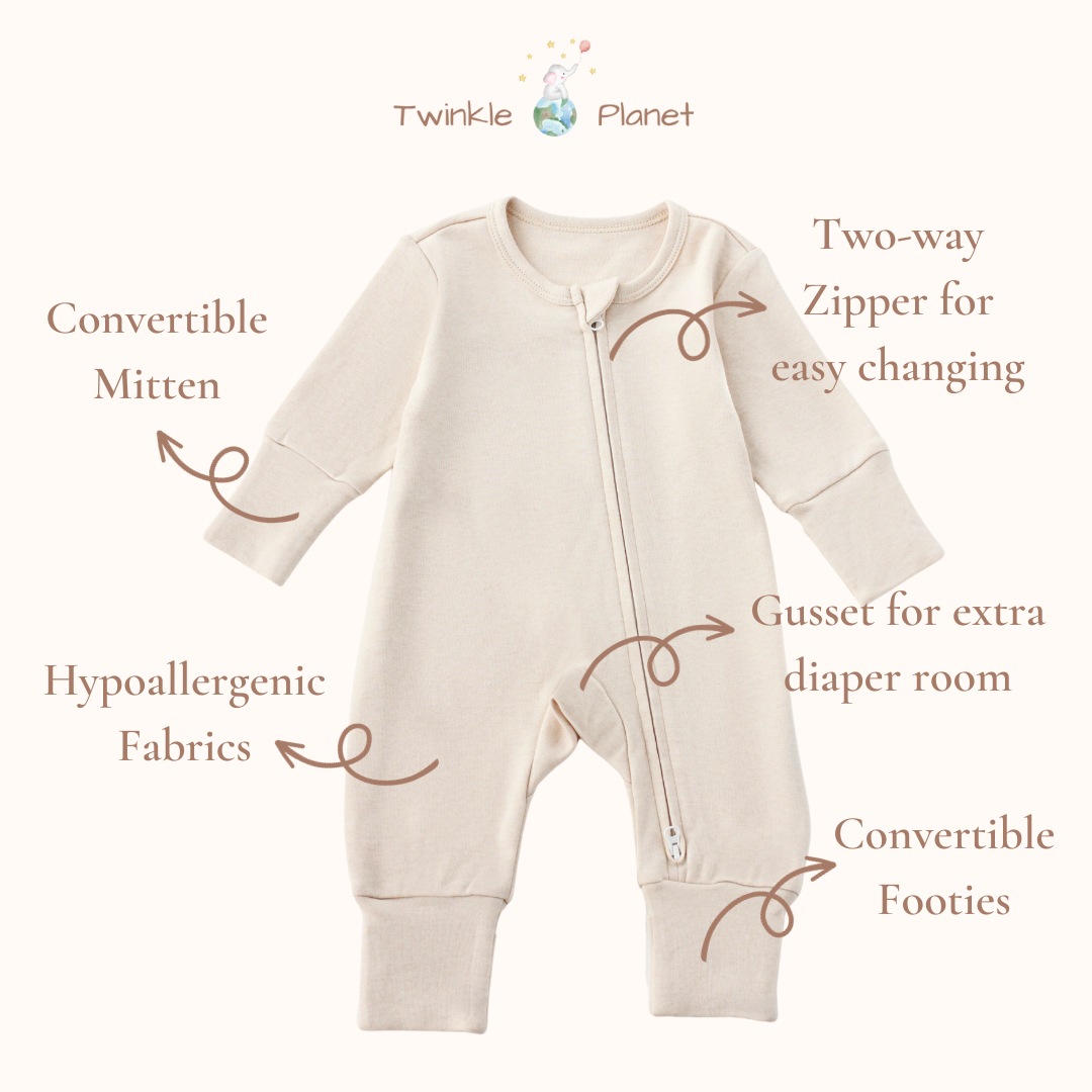 Organic Cotton Onepiece Pyjamas - Purely Natural
