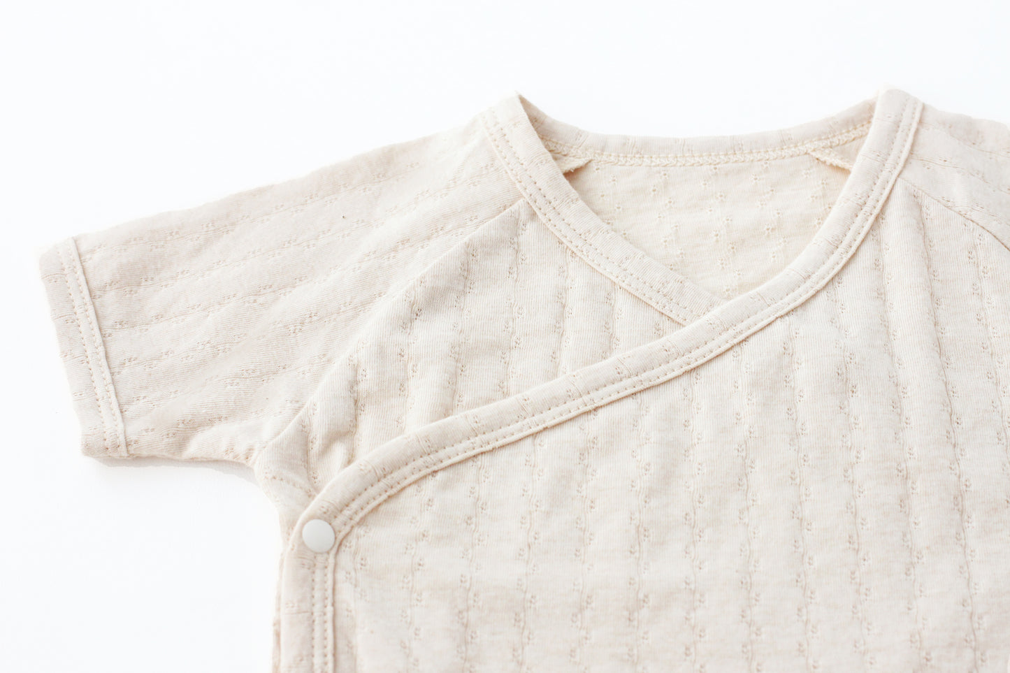 Organic Cotton Pointelle Short Sleeve Bodysuit - Purely Natural