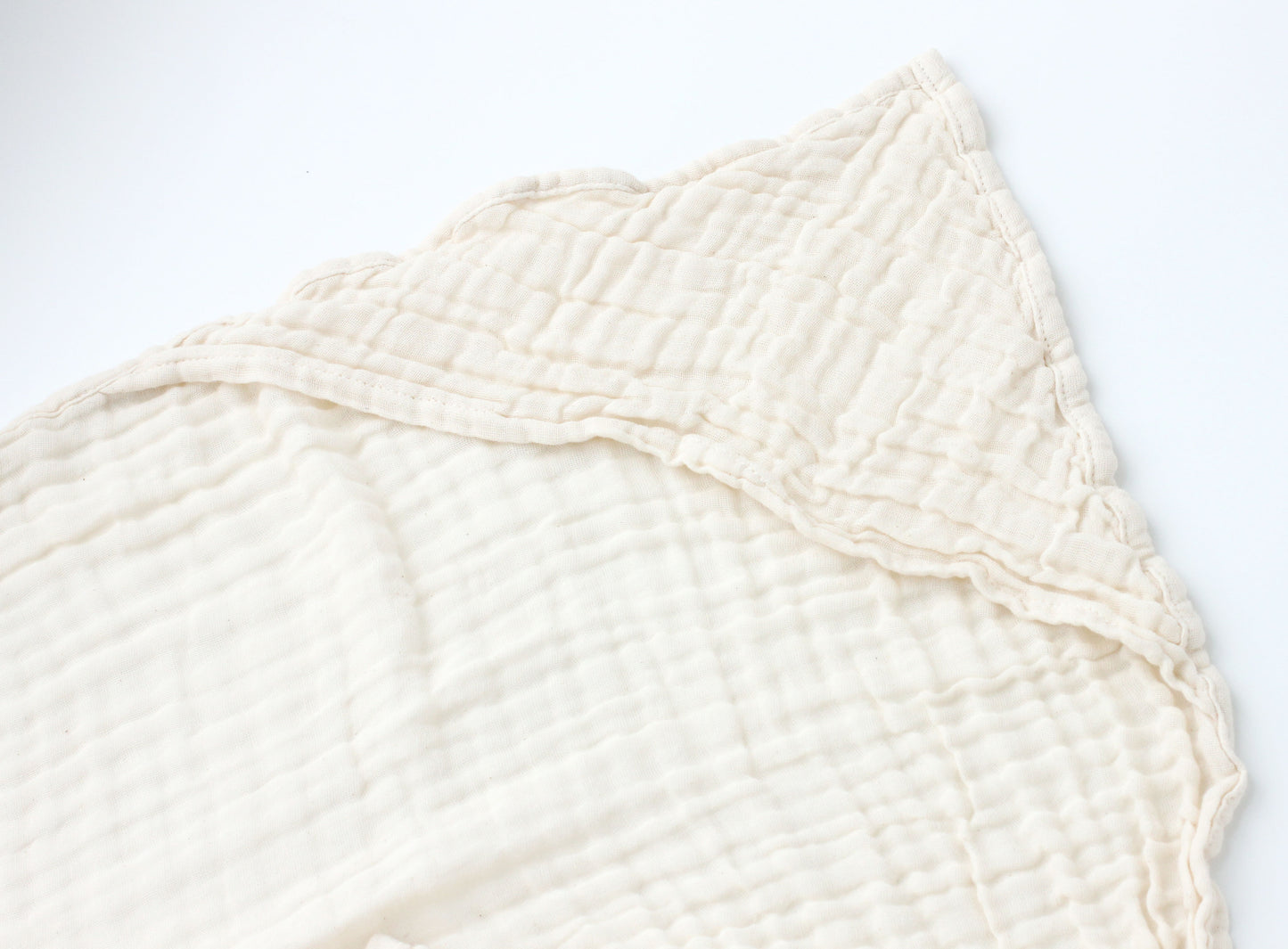 Organic Cotton Hooded Muslin Swaddle - Cream White