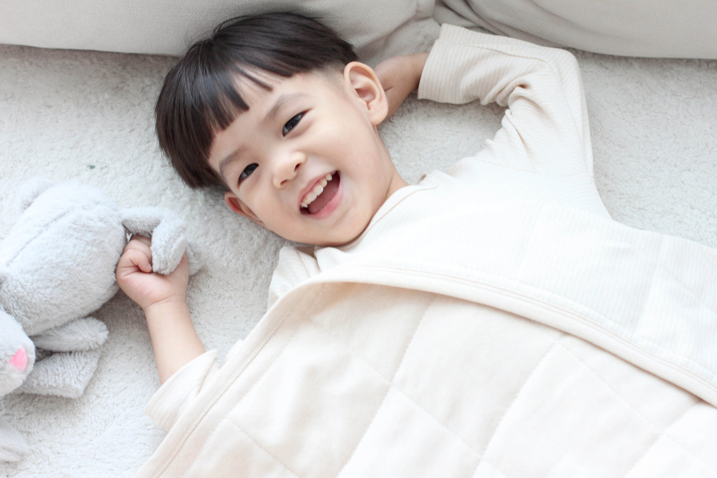 Organic Cotton Quilted Blanket with Plant-based fibre fillings - Purely Natural