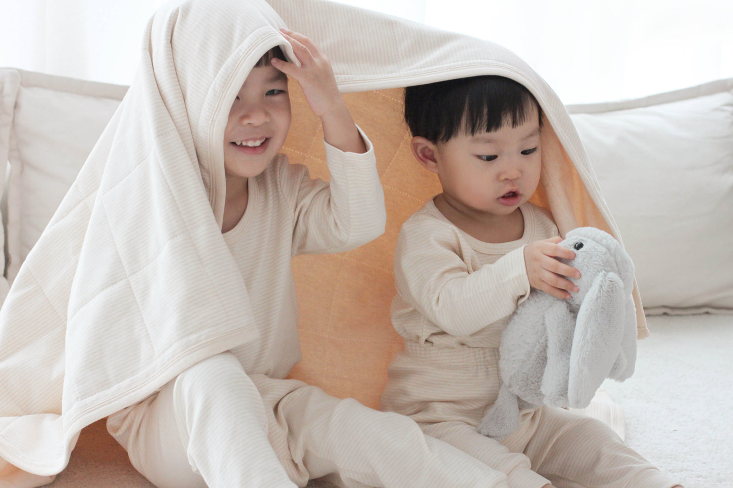 Organic Cotton Quilted Blanket with Plant-based fibre fillings - Purely Natural