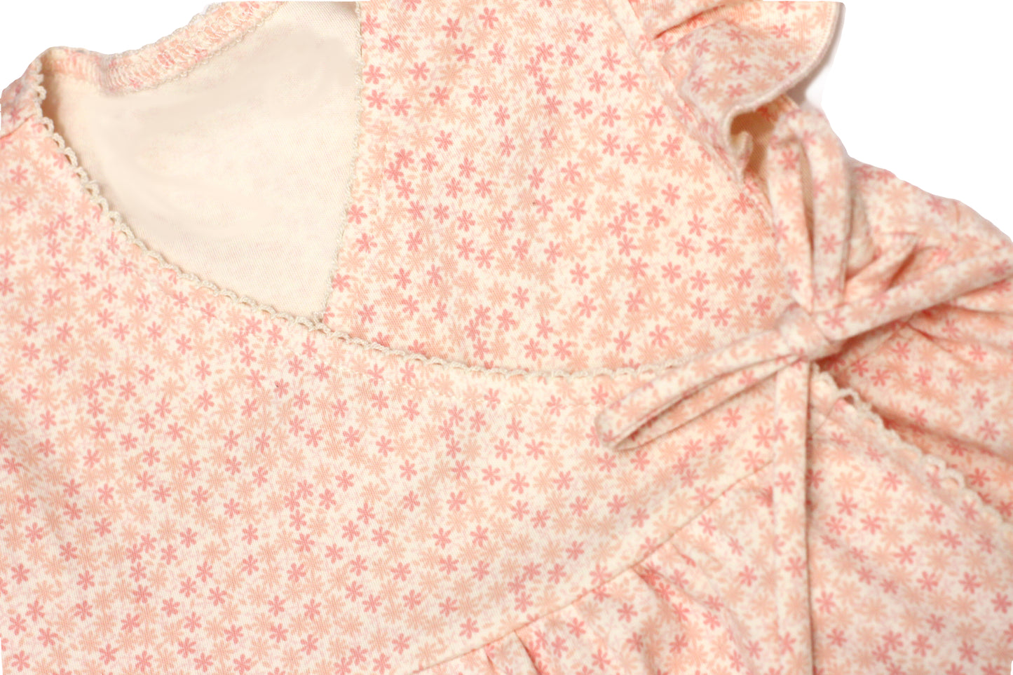 Organic Cotton Ruffle Sleeves Dress - Blossom Flower