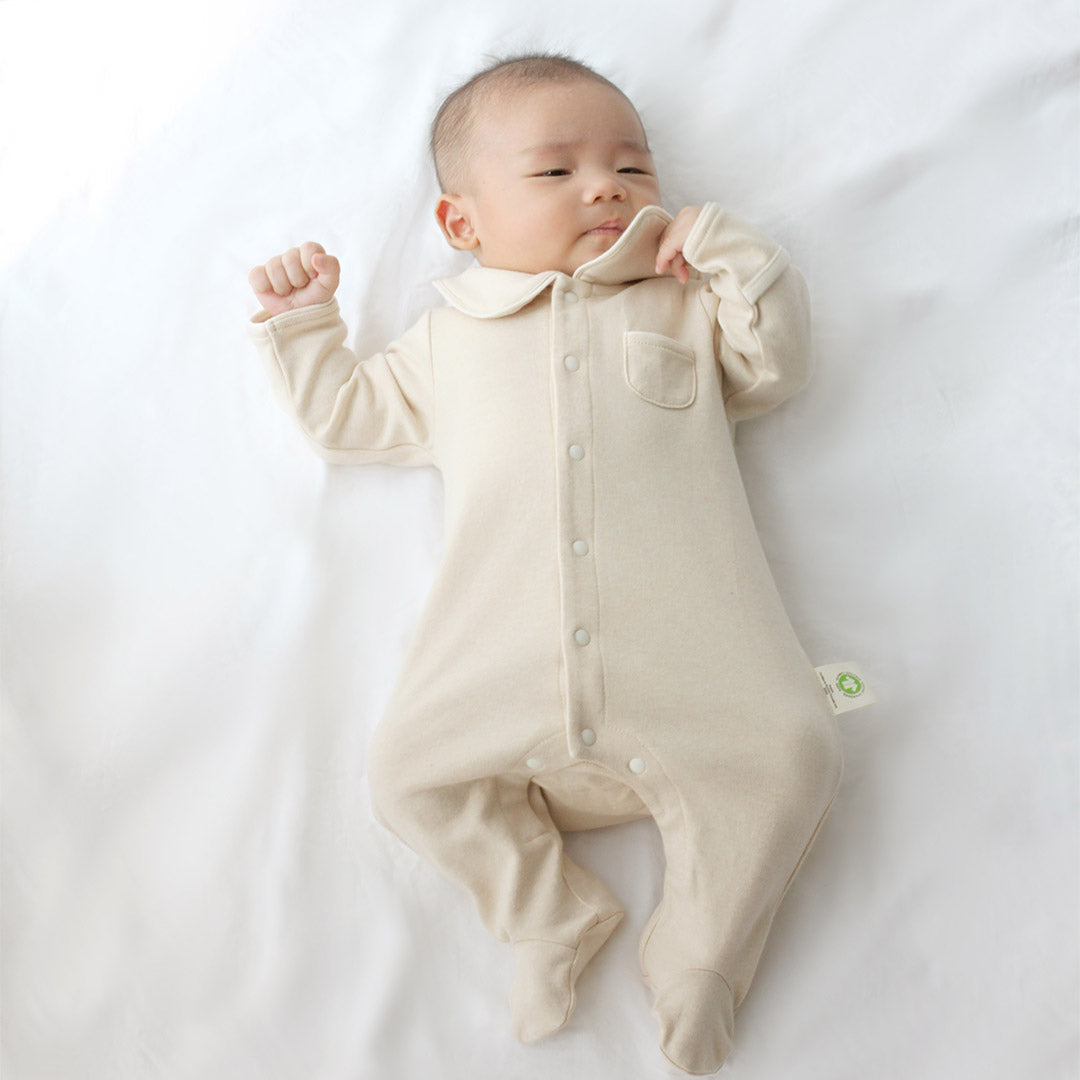 Organic Cotton Collar Onepiece Pyjamas - Purely Natural