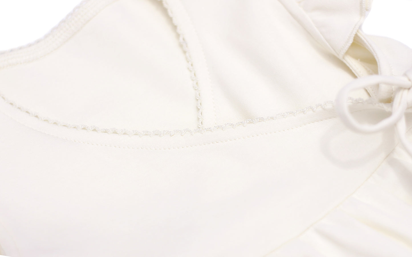 Organic Cotton Ruffle Sleeves Dress Purely Natural (Cream White)