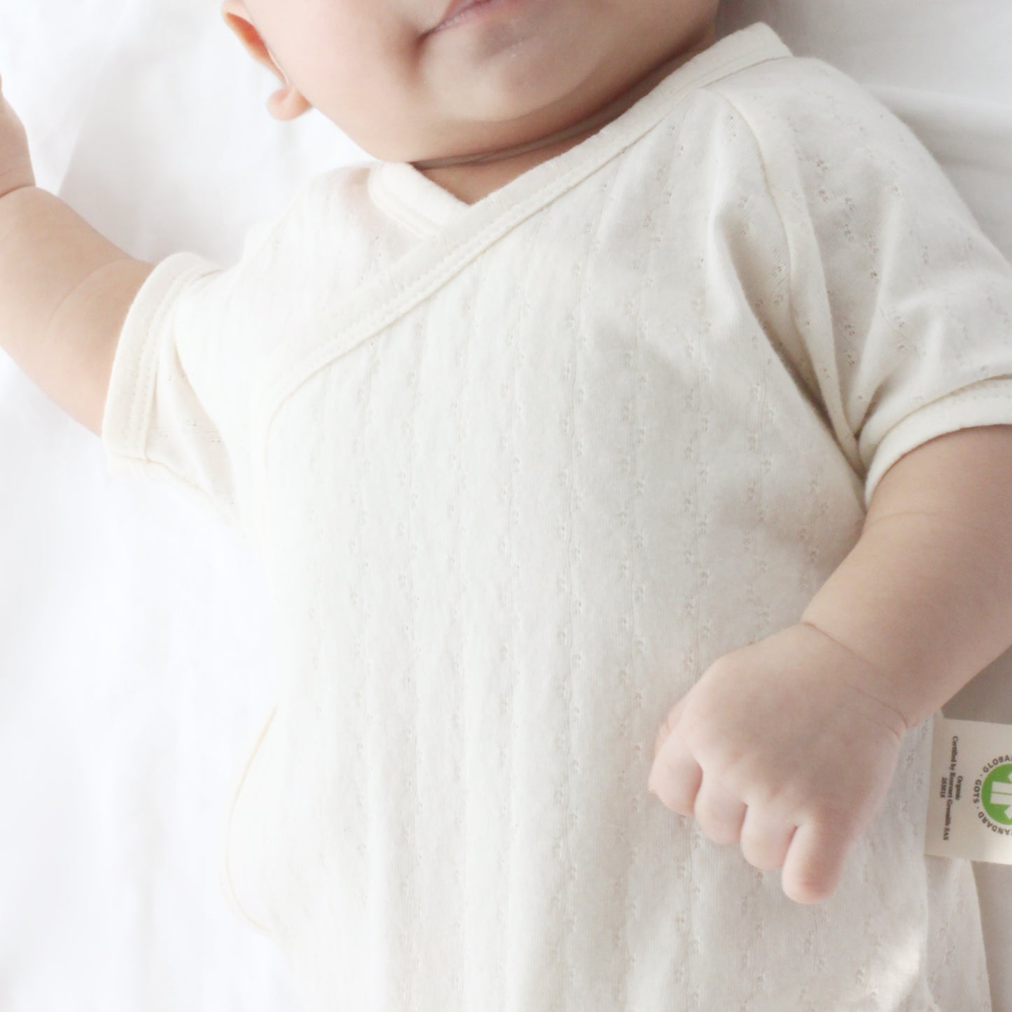 Organic Cotton Pointelle Short Sleeve Bodysuit - Purely Natural