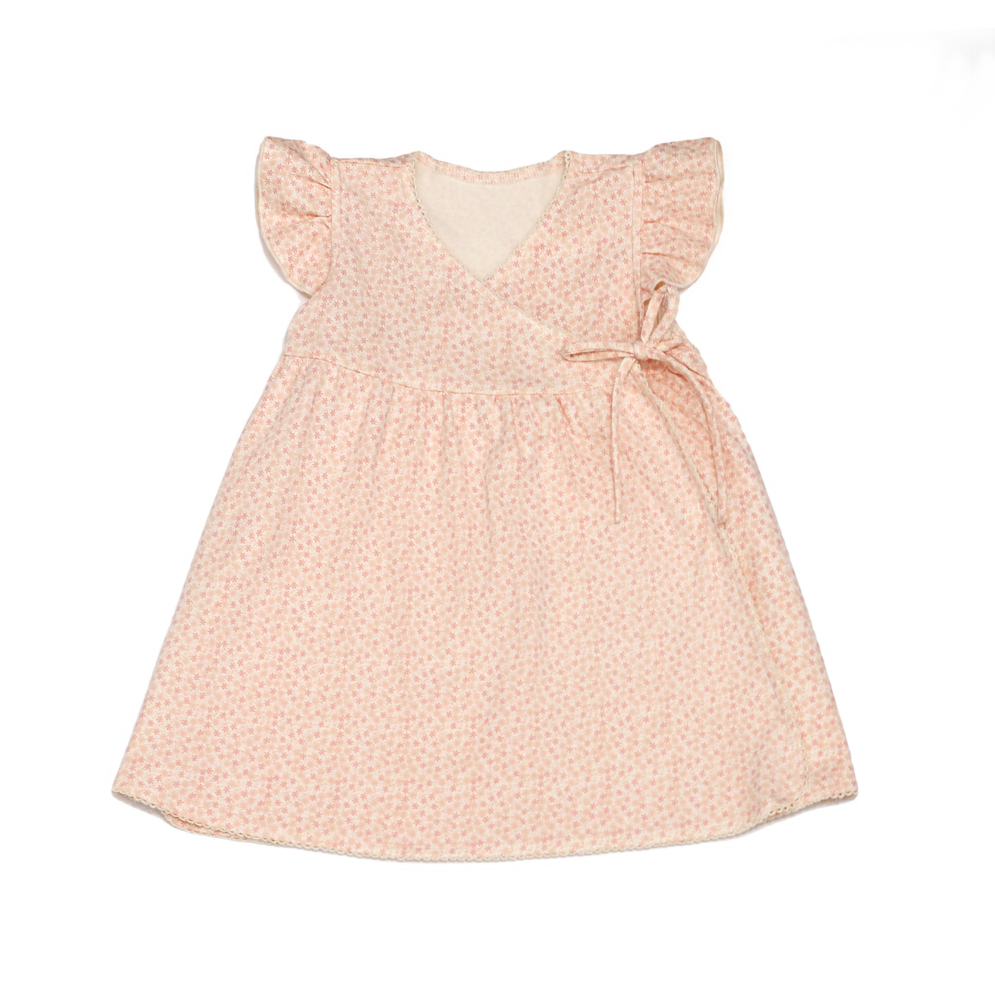 Organic Cotton Ruffle Sleeves Dress - Blossom Flower