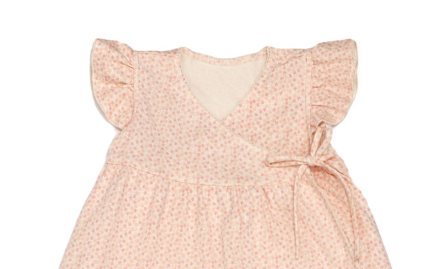 Organic Cotton Ruffle Sleeves Dress - Blossom Flower