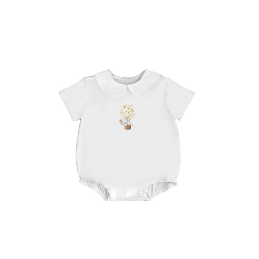 Sustainable Choice Modal Peterpan Collar Short Sleeve Bodysuit - Elephant