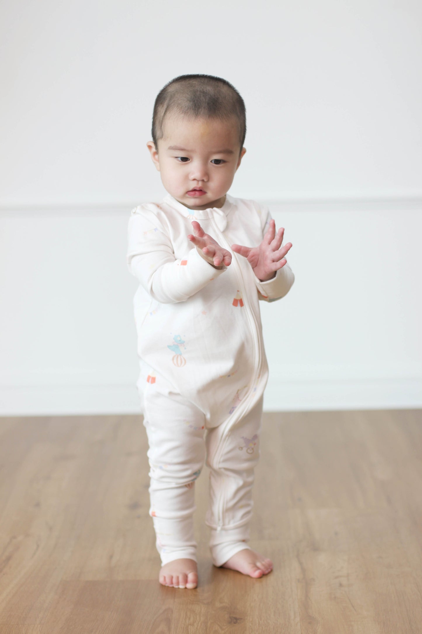 Twinkle Planet Organic Cotton One-piece Baby Toddler Pyjamas Jumpsuits Zipper