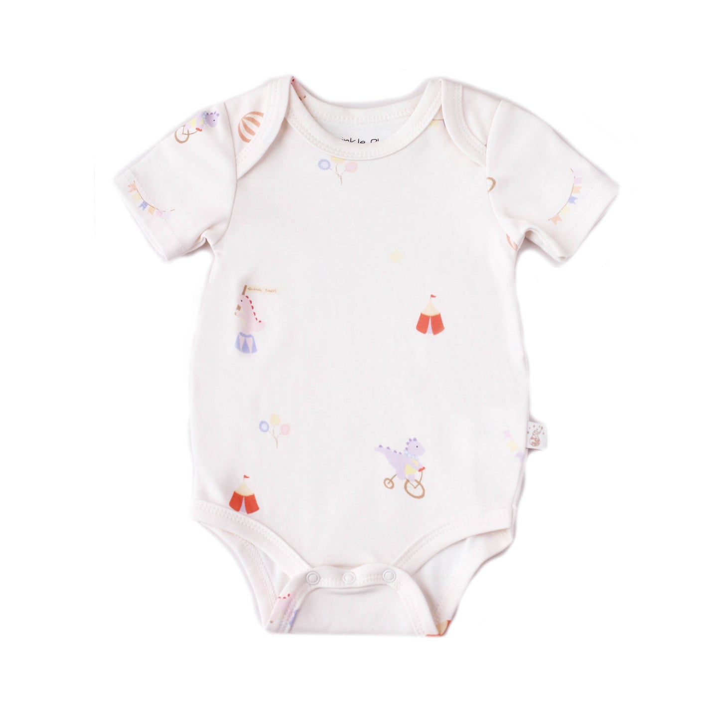 Twinkle Planet GOTS Organic Cotton Short Sleeve Bodysuit – Circus Dino & Sailor Blue