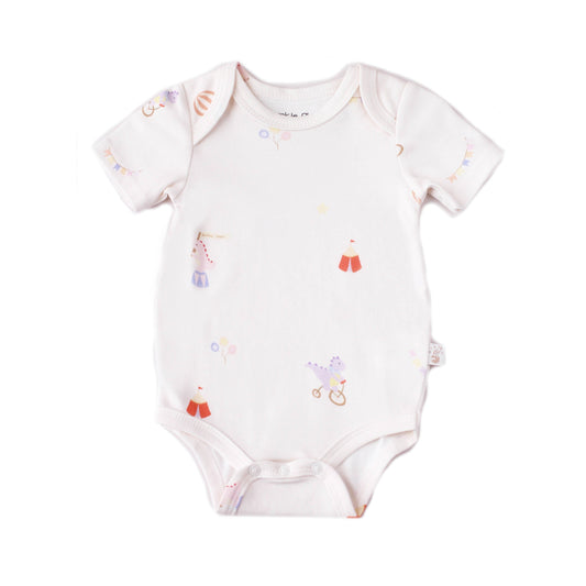 Twinkle Planet GOTS Organic Cotton Short Sleeve Bodysuit – Circus Dino & Sailor Blue