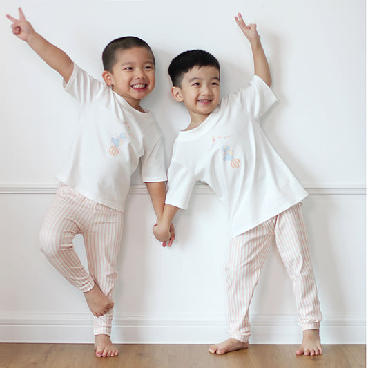Twinkle Planet GOTS Organic Cotton 2 Pieces Short Sleeve Pyjamas-Dino Circus