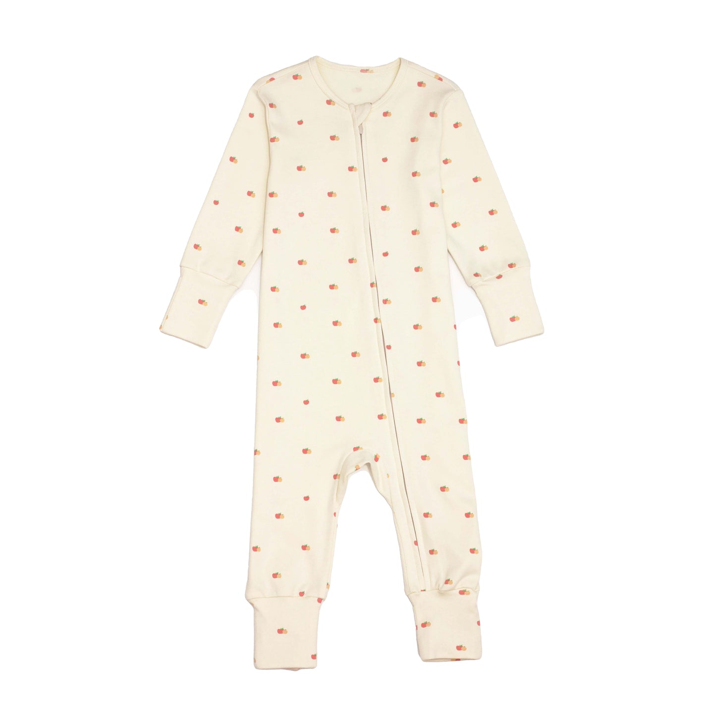Organic Cotton Onepiece Pyjamas - Apple & Orange
