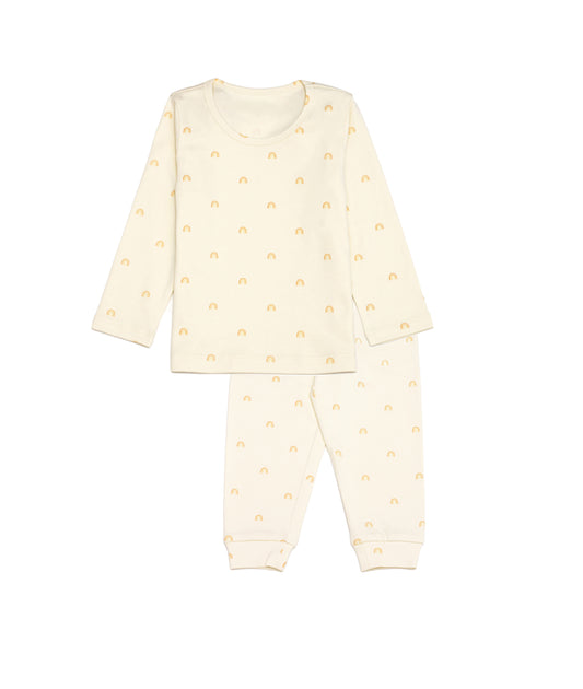 Organic Cotton Long Sleeve Pyjamas - Sunshine Rainbow