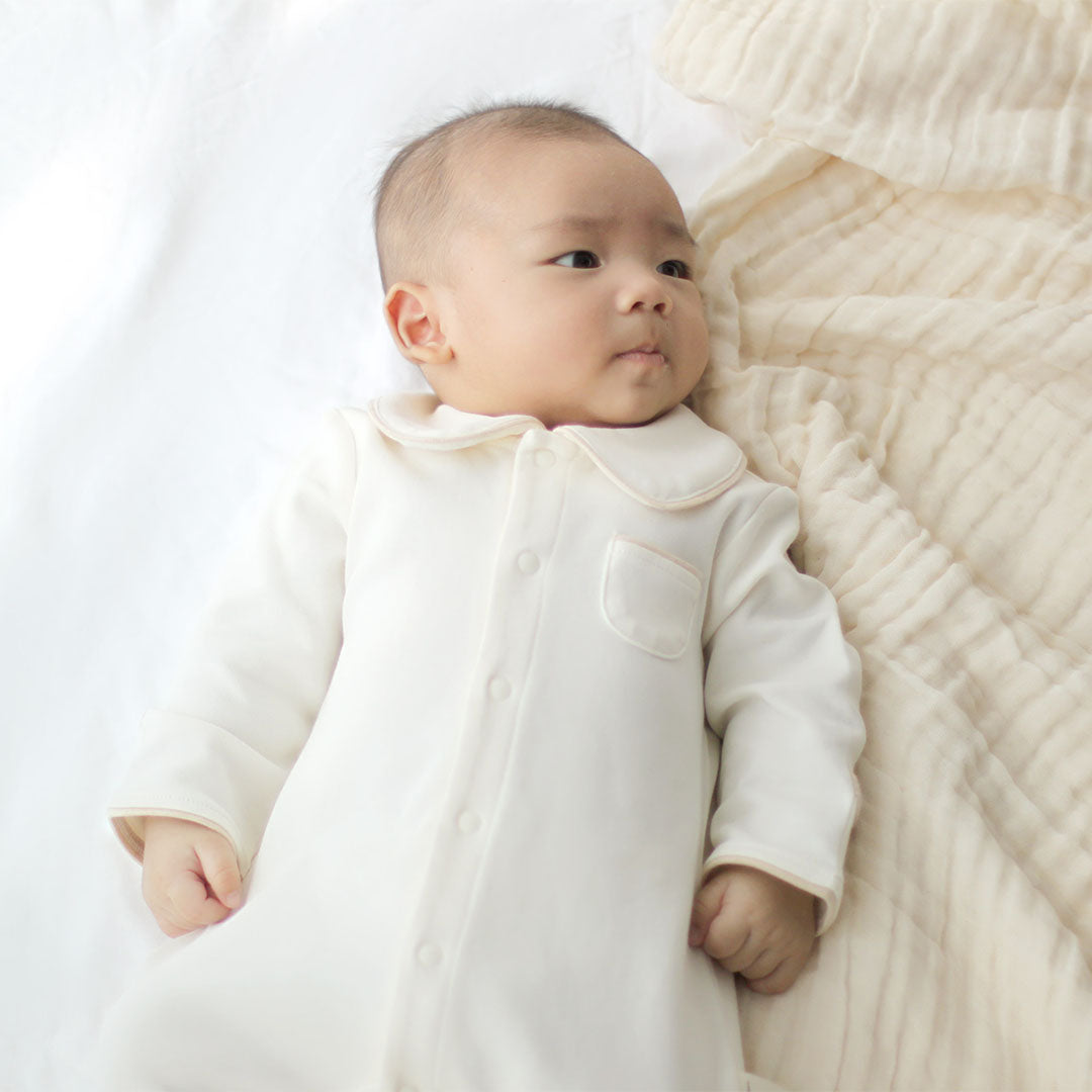Organic Cotton Collar Onepiece Pyjamas - Purely Natural