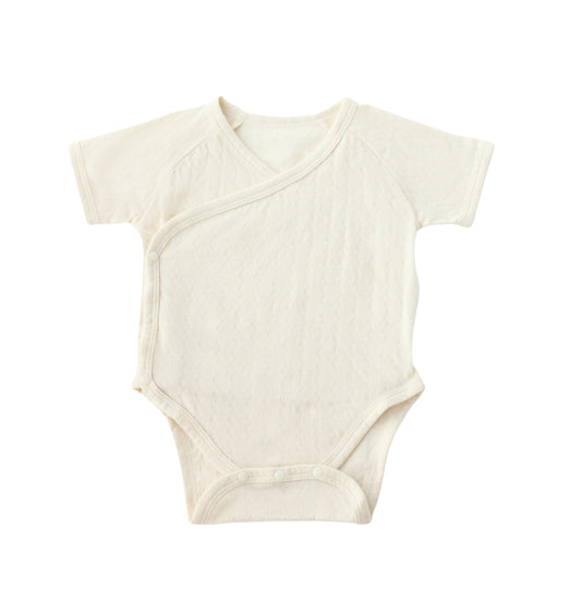 Organic Cotton Pointelle Short Sleeve Bodysuit - Purely Natural