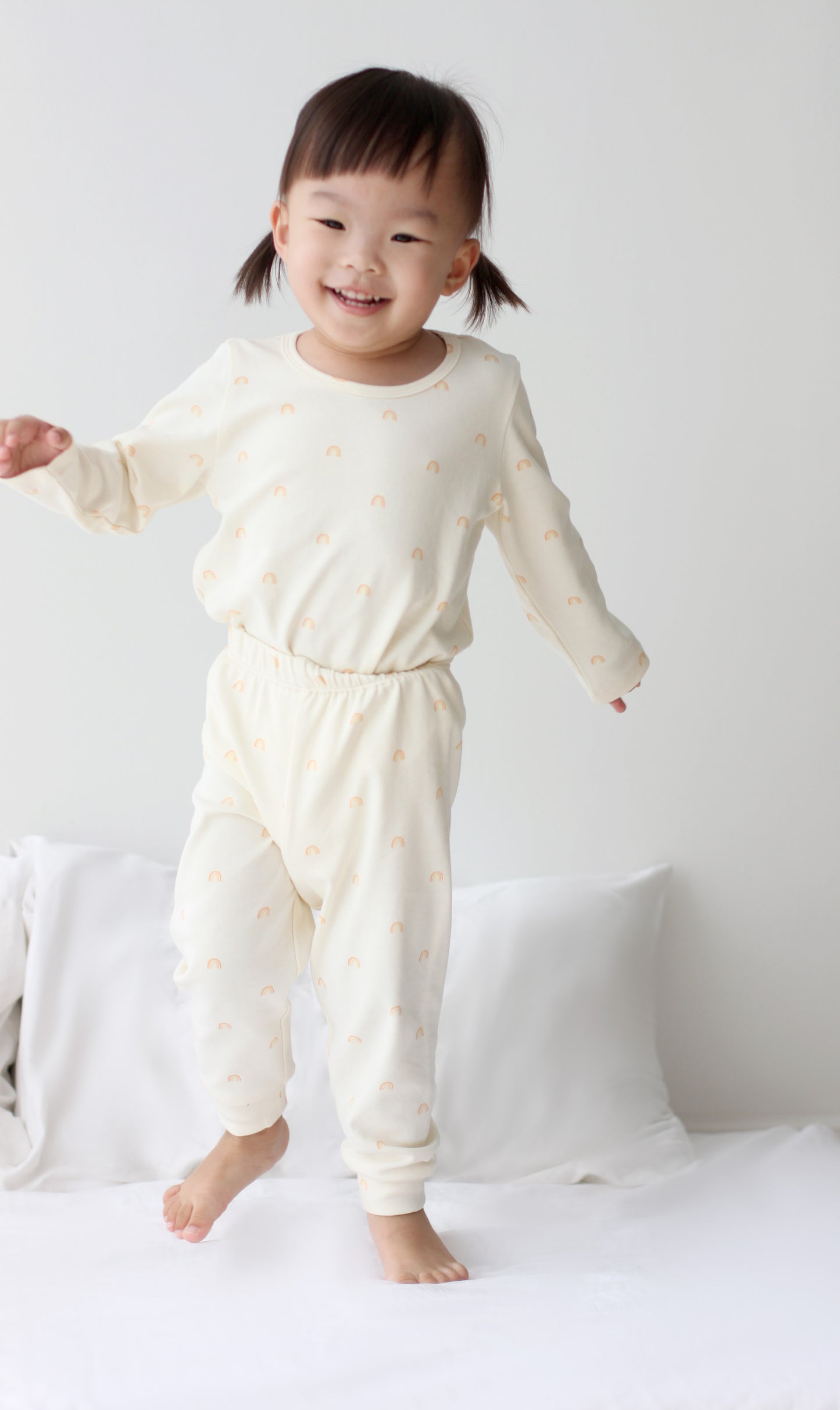 Organic Cotton Long Sleeve Pyjamas - Sunshine Rainbow