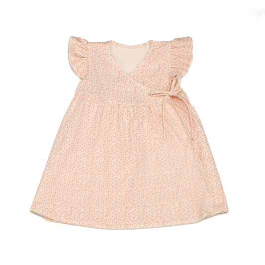 Organic Cotton Ruffle Sleeves Dress - Blossom Flower