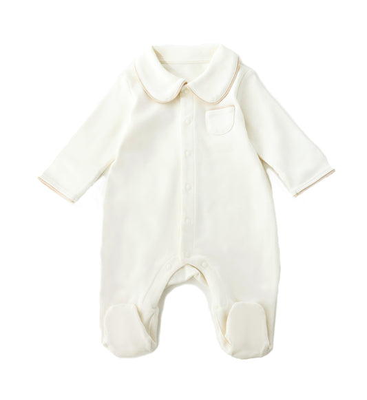 Organic Cotton Collar Onepiece Pyjamas - Purely Natural