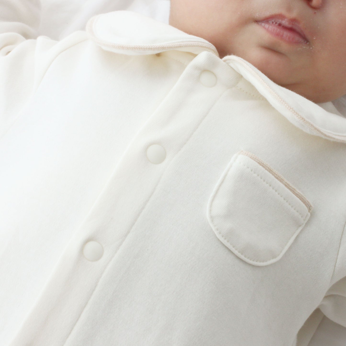 Organic Cotton Collar Onepiece Pyjamas - Purely Natural