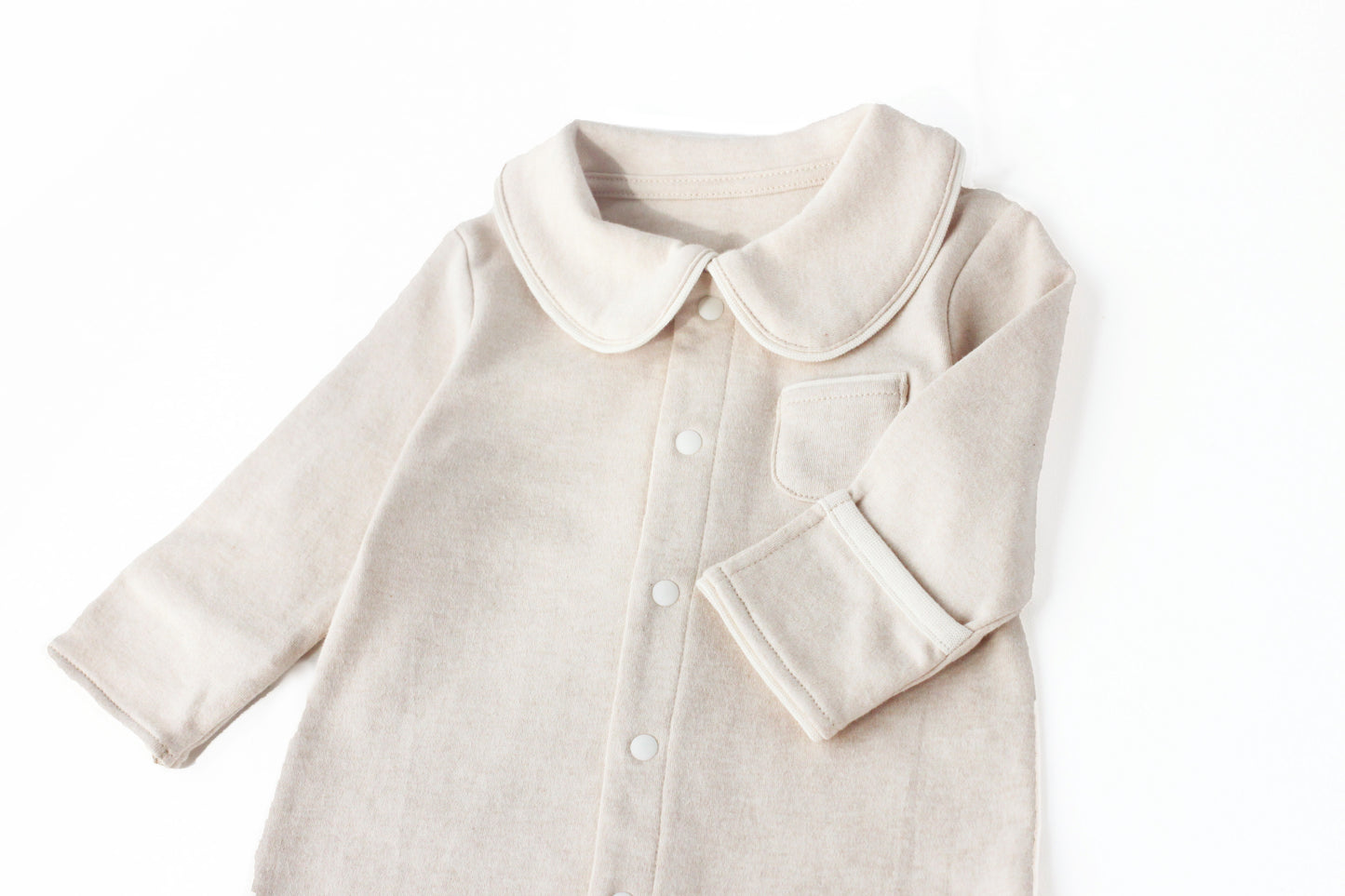 Organic Cotton Collar Onepiece Pyjamas - Purely Natural