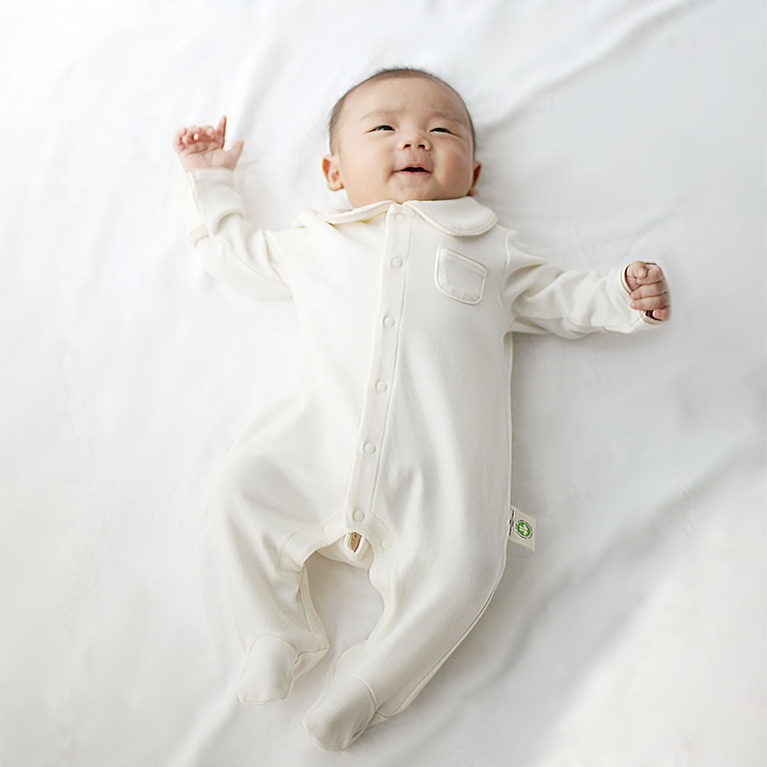 Organic Cotton Collar Onepiece Pyjamas - Purely Natural